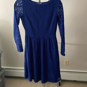 Royal Blue Lace Fit & Flare Dress